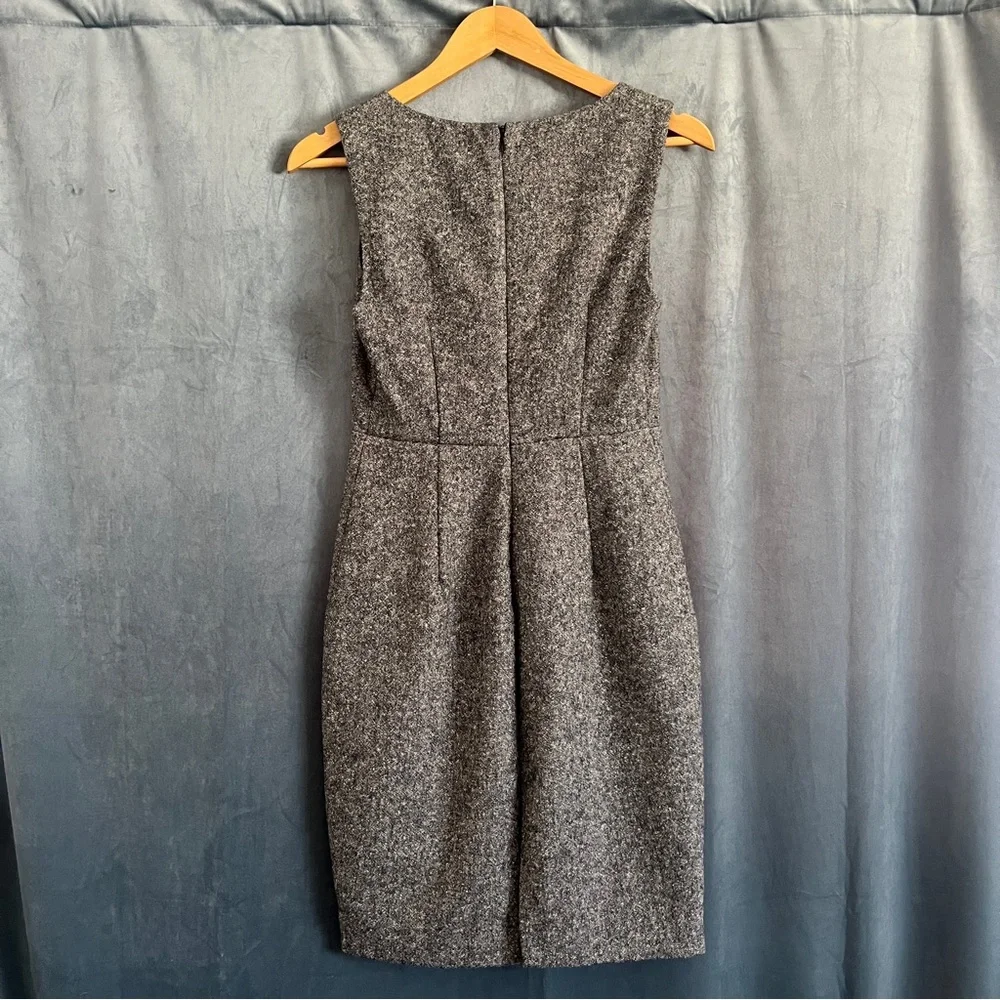 Express Design Studio Gray Tweed Sleeveless Scoop Neck Sheath Wool Dress EUC 4 - Picture 2 of 16